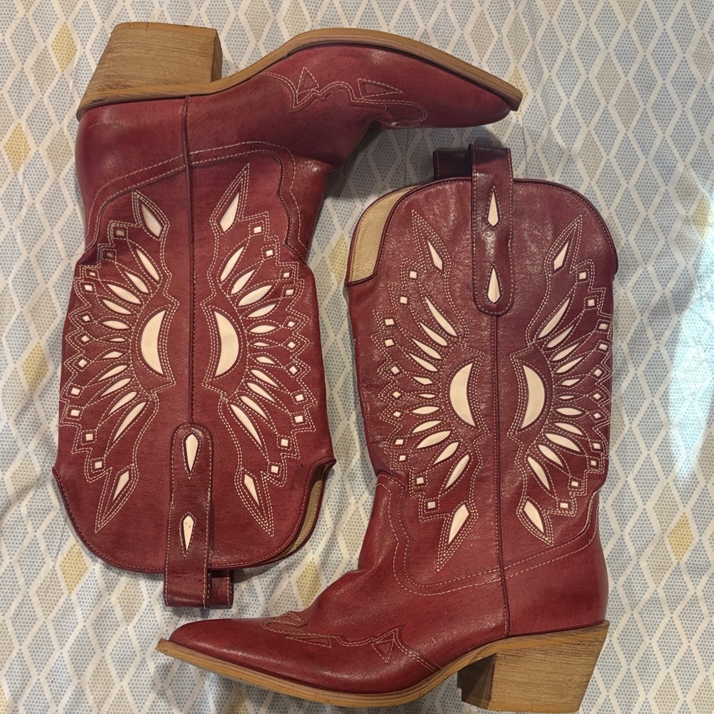 Red Western Cowboy Boots - Picture 2 of 5